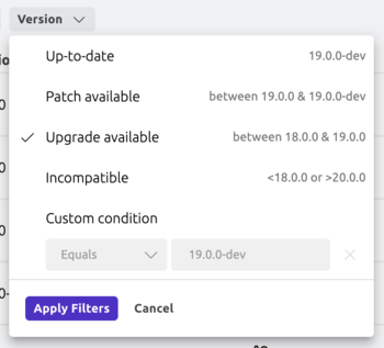 Instance Inventory page